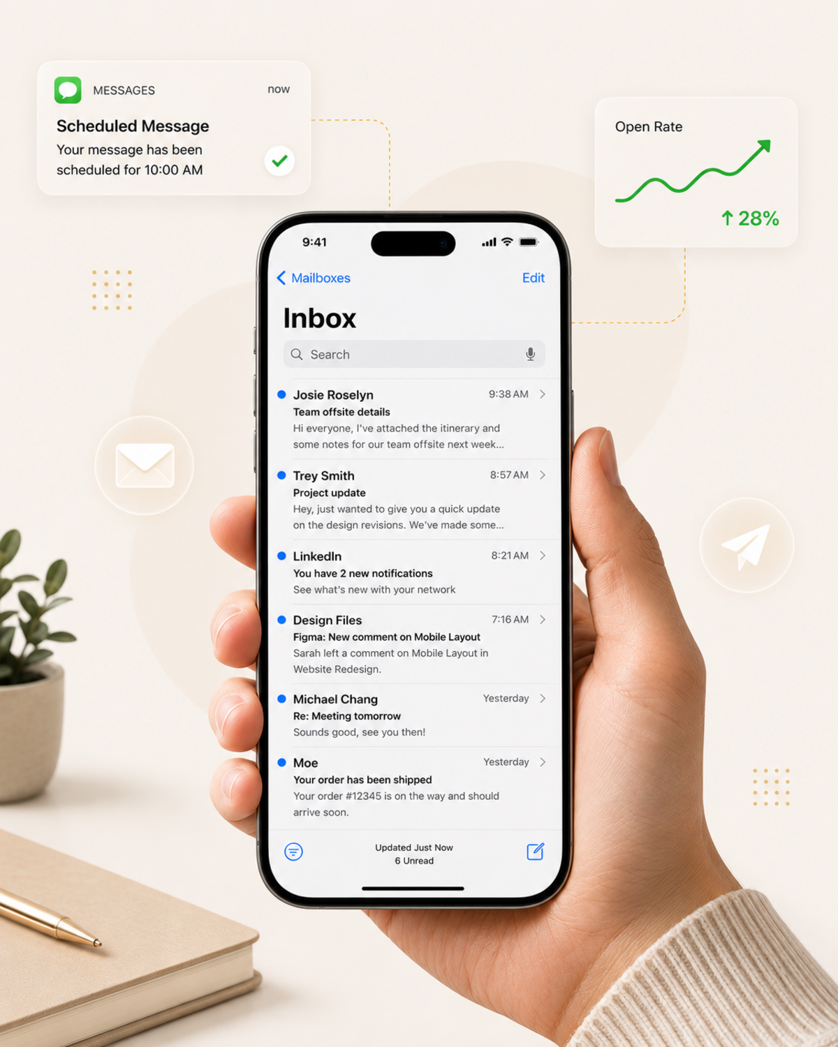 Automated email and SMS campaigns mockup