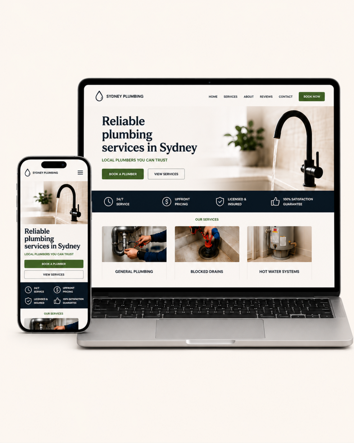 Premium custom-built website mockup